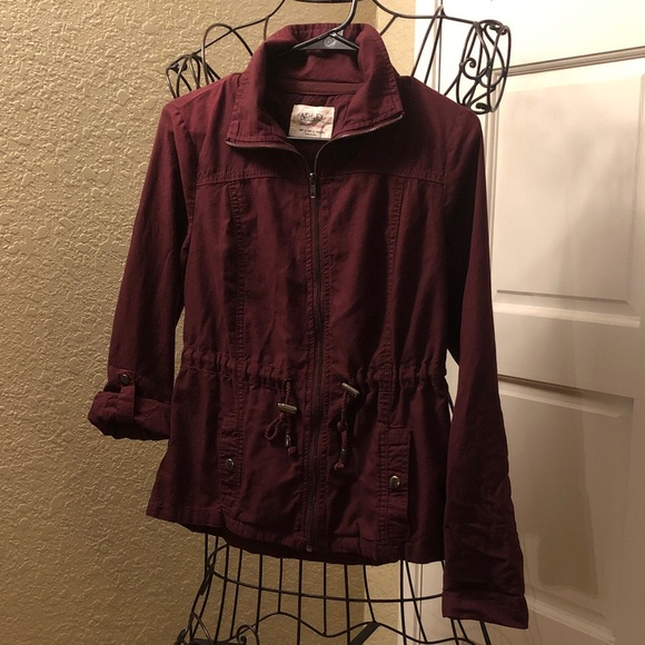 Ashley By 26 International Jackets & Blazers - Ashley By 26 International Lightweight Maroon Utility Jacket S